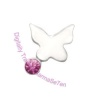 Jewel Butterfly - Pink  - Silver Nose Stud